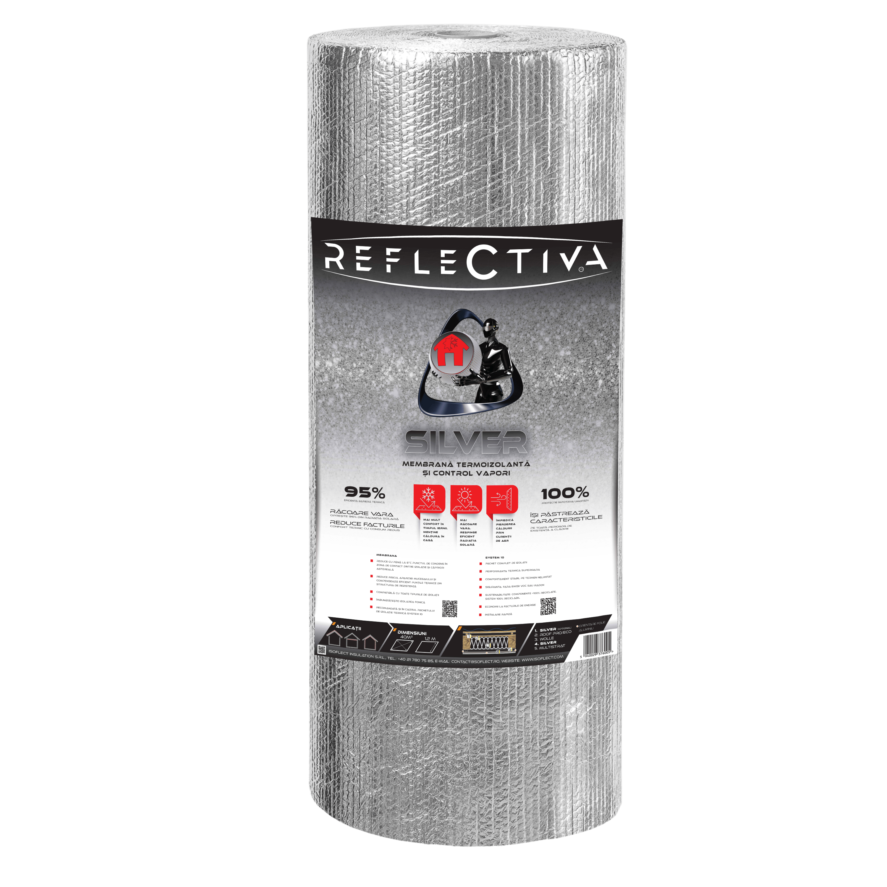 Membrana termoizolanta Isoflect SILVER 40 m² / rola - Isoflect Insulation