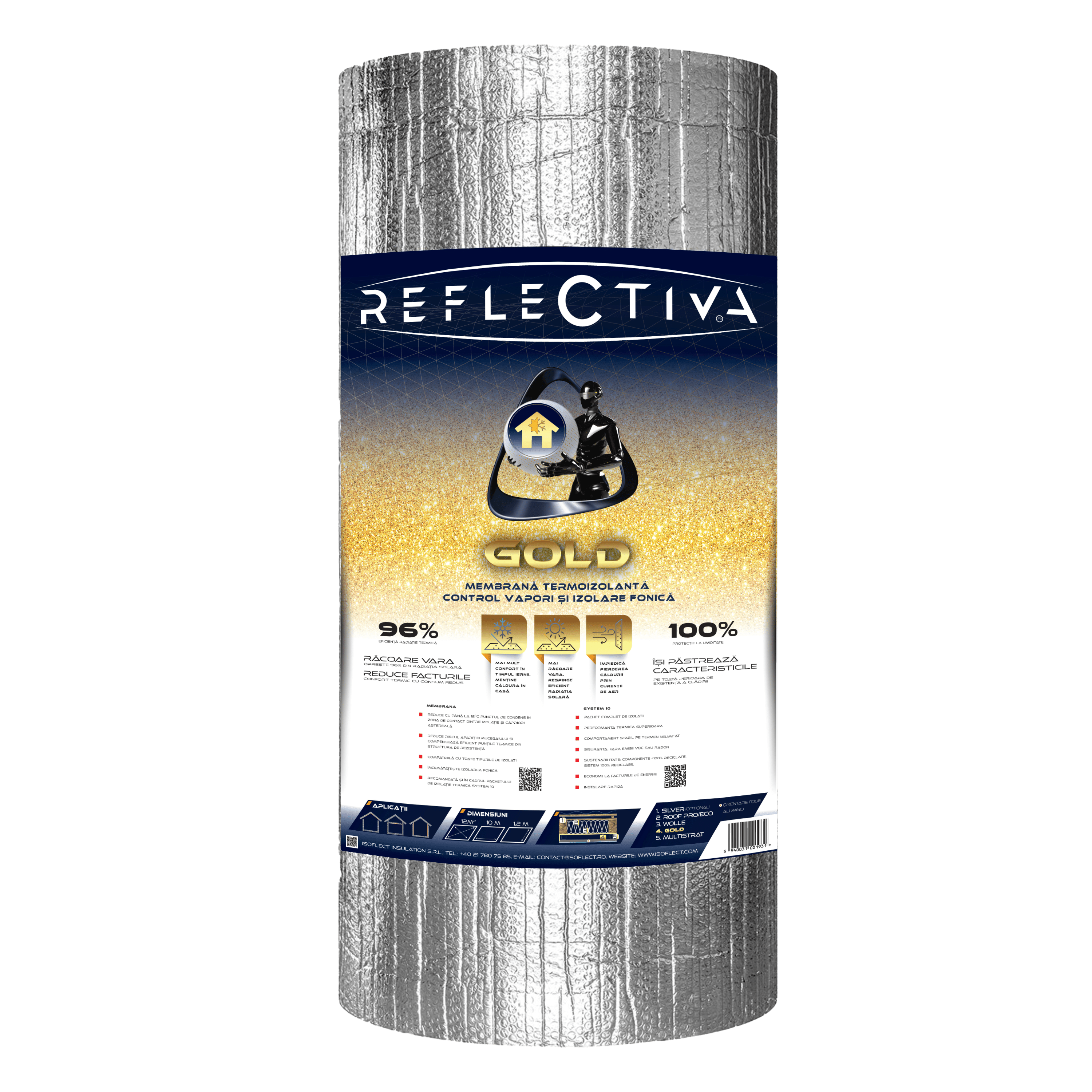 Membrană termoizolantă Reflectiva® GOLD 12 mp - Isoflect Insulation
