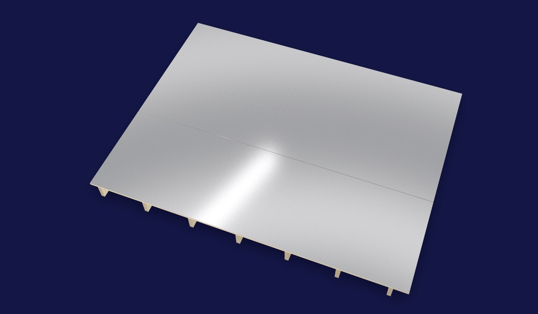 Reflectiva Multistrat întinsă pe podina planșeului de lemn, cu aluminiul în sus