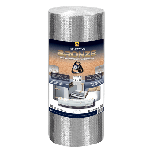 Reflectiva BRONZE — folie și membrană termoizolantă reflectivă, barieră de vapori, izolație pod, 40 m² - Isoflect Insulation