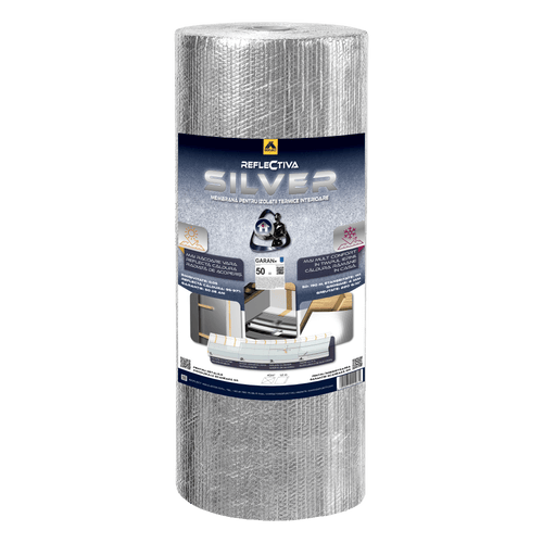 Reflectiva SILVER — folie și membrană termoizolantă reflectivă, barieră de vapori, izolație mansardă și pereți, 40 m² - Isoflect Insulation