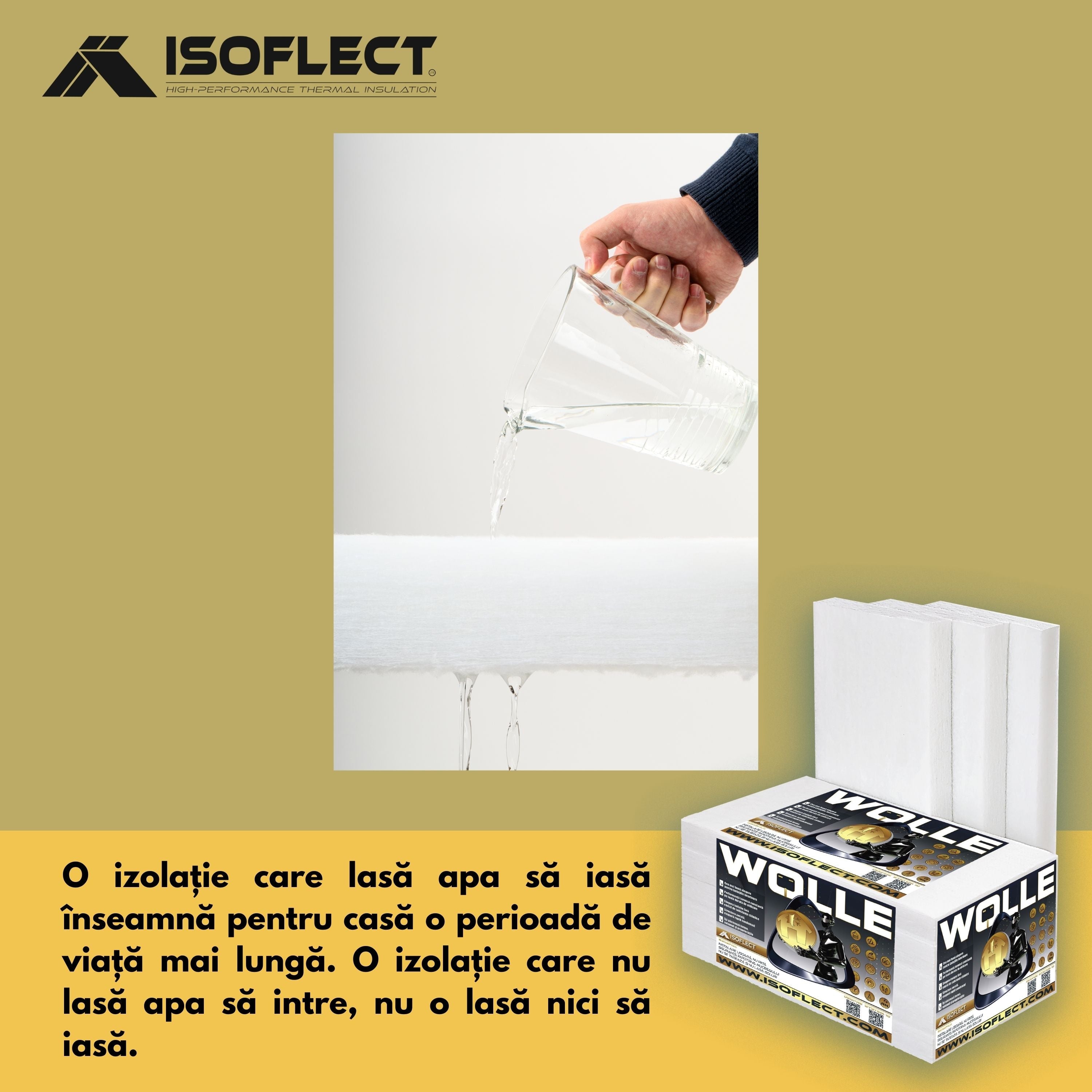 Wolle P800 rolă 12 mp, grosime 5 cm, lățime 1,20 m, conductivitate termică Lambda λ = 0,038 W/M2K - Isoflect Insulation