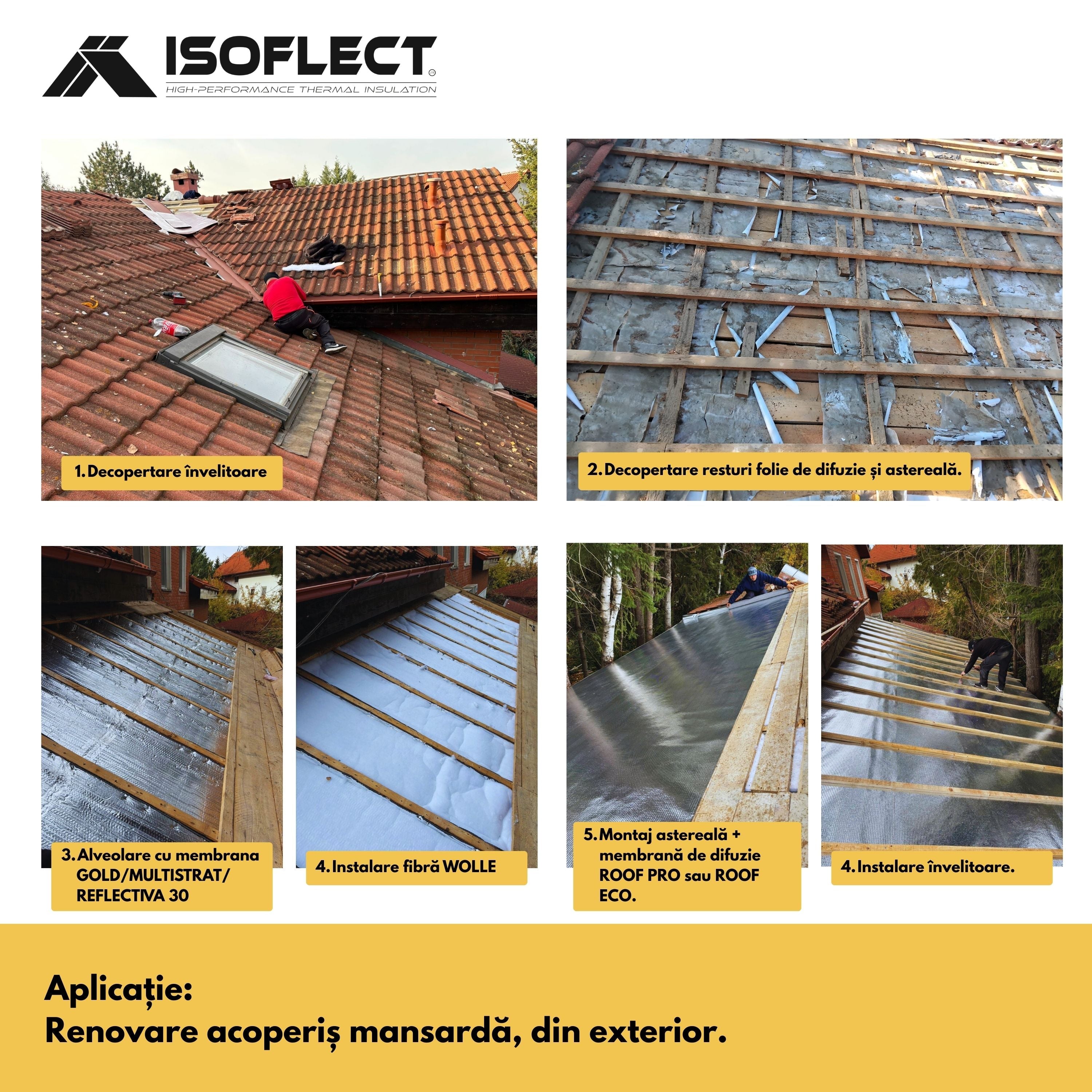 Wolle P800 rolă 12 mp, grosime 5 cm, lățime 1,20 m, conductivitate termică Lambda λ = 0,038 W/M2K - Isoflect Insulation