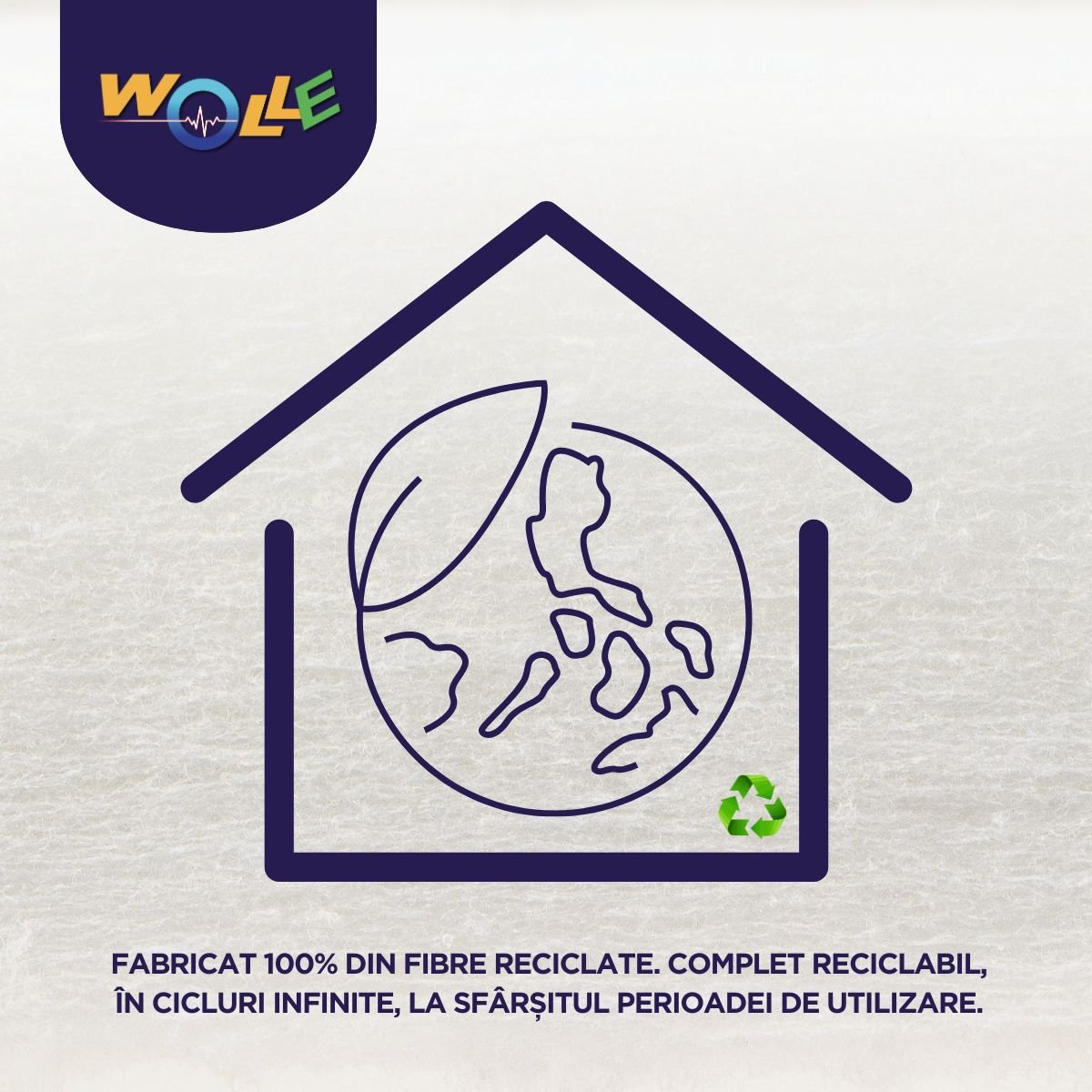 Wolle P800 rolă 6,1 mp, grosime 5 cm, lățime 0,61 m, conductivitate termică Lambda λ = 0,038 W/M2K - Isoflect Insulation