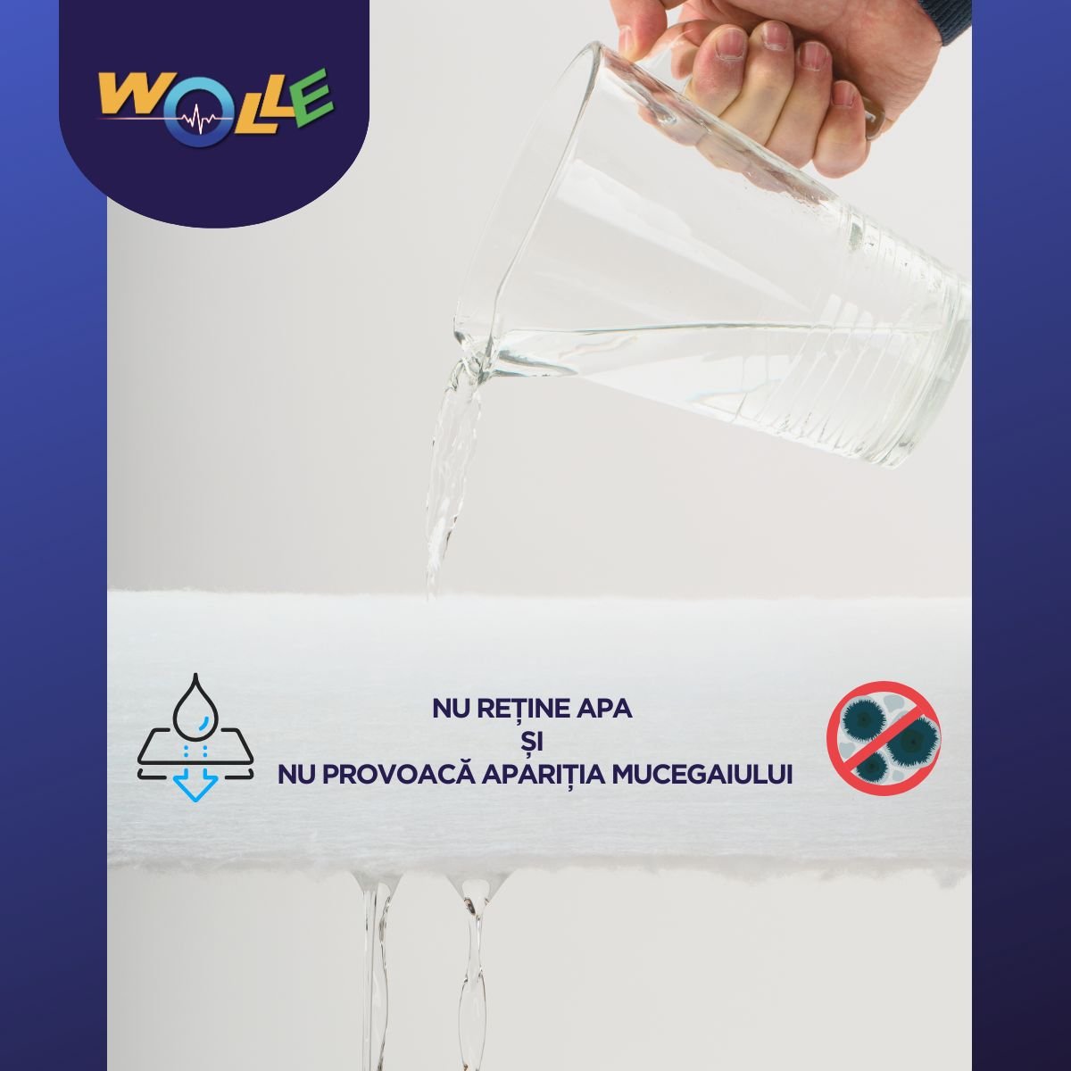 Wolle P800 rolă 6,1 mp, grosime 5 cm, lățime 0,61 m, conductivitate termică Lambda λ = 0,038 W/M2K - Isoflect Insulation