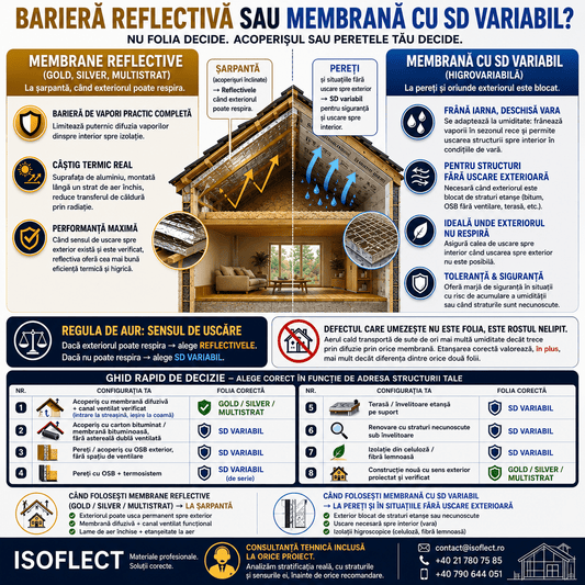 Unde folosești;ti membranele Gold. Silver sau Multistrat și unde cu SD variabil? - Isoflect Insulation