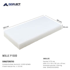 Vată termoizolantă grosime 10 cm, Wolle P1500 Jumbo, pachet 18,95 mp, ZERO VOC, Hidrofobă, Lambda 0,038 W/M2K
