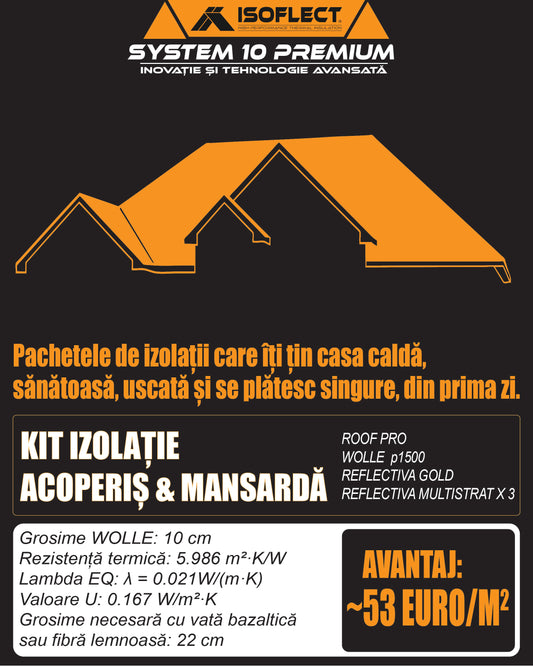 Total Standard System 10 **, R = 7.27 m2•K/W, U= 0.137 W/m2•K, corresponding Lambda λeq = 0.0241 W/mK