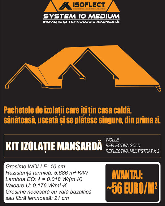 Interior Standard System 10 **, R = 7.10 m2•K/W, U= 0.137 W/m2•K, corresponding Lambda λeq = 0.0220 W/mK