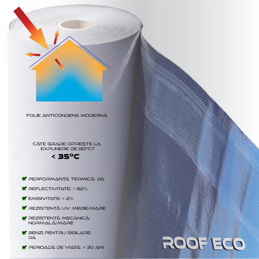 Roof Eco - folie anticondens cu suprafață reflectivă 82%