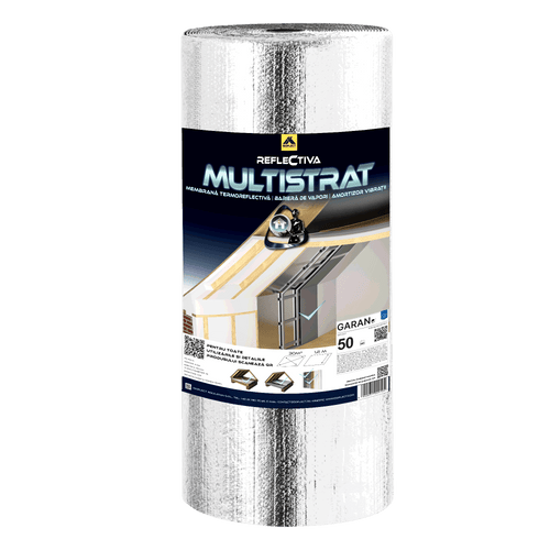 Reflectiva MULTISTRAT — folie și membrană termoizolantă reflectivă, barieră de vapori, izolație interioară, 30 mp - Isoflect Insulation