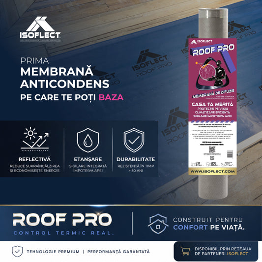 Roof Pro - membrană de acoperiș cu funcție de izolare termică - Isoflect Insulation