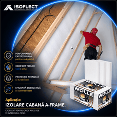 Wolle P2100, grosime 10 cm, pachet 5,856 mp, conductivitate termică Lambda λ = 0,035 W/M2K - Isoflect Insulation