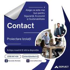 Wolle P800 rolă 6,1 mp, grosime 5 cm, lățime 0,61 m, conductivitate termică Lambda λ = 0,038 W/M2K - Isoflect Insulation